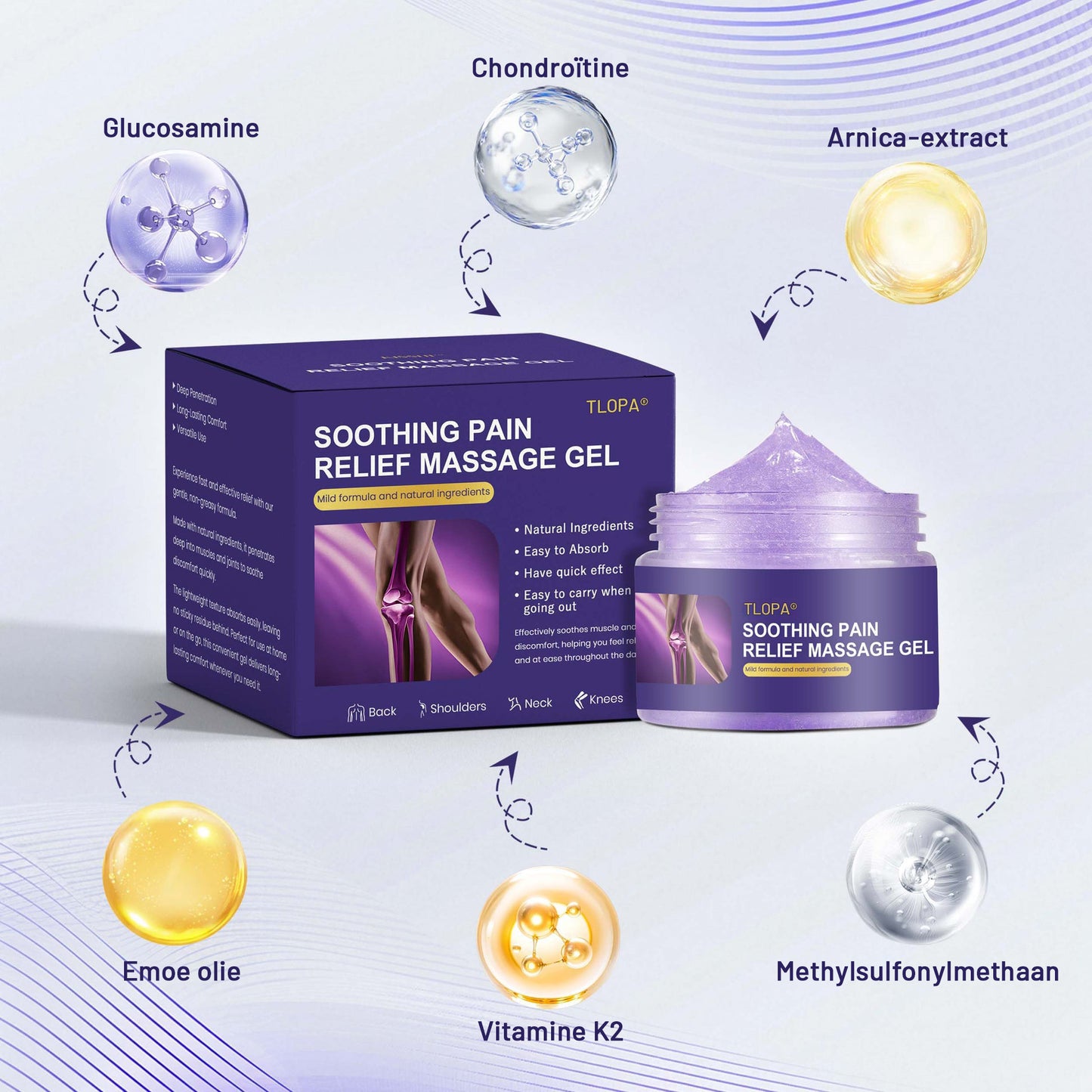 [Officiële winkel]🌟 TLOPA® Natuurlijke pijnstillende gel – 💪Snel absorberend en langdurig comfort voor pijnlijke spieren en gewrichten🌱