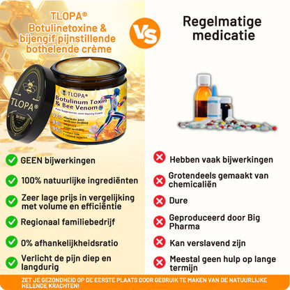 𝗧𝗟𝗢𝗣𝗔® Botox en Bijengif Pijnstillende Botherstellende Crème 丨💎 Nederlandse Orthopaedische Vereniging (NOV)💎(👨‍⚕️Aanbevolen door artsen: Geschikt voor mensen met gewrichtspijn, Puur natuurlijk extract, Gemakkelijk opneembaar, Pijnverlichtend)🌱