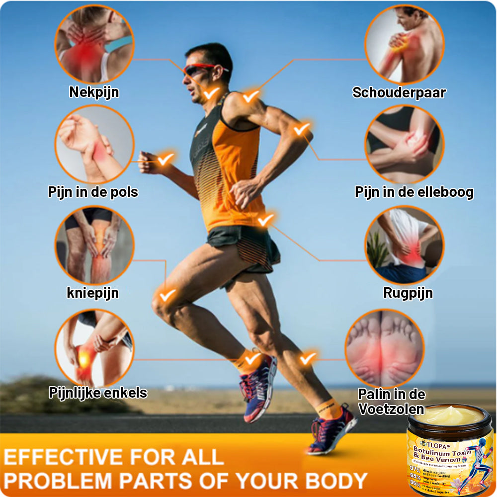 𝗧𝗟𝗢𝗣𝗔® Botox en Bijengif Pijnstillende Botherstellende Crème 丨💎 Nederlandse Orthopaedische Vereniging (NOV)💎(👨‍⚕️Aanbevolen door artsen: Geschikt voor mensen met gewrichtspijn, Puur natuurlijk extract, Gemakkelijk opneembaar, Pijnverlichtend)🌱